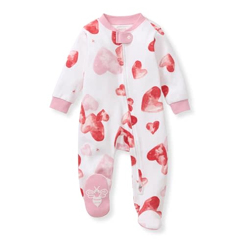 Burt's Bees Baby Girls' Organic Cotton Sleep and Play Footed Pajamas