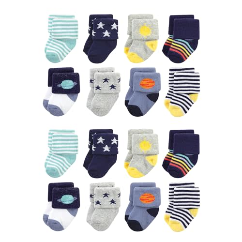 Hudson Baby Unisex Baby Cotton Rich Baby Terry Socks 16-Pack