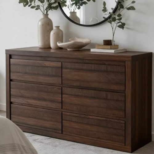 Latitude Run® 6 Drawer Modern Wooden Dresser with Handleless Design, Wide Storage Chest for Bedroom Living Room Entryway | Wayfair