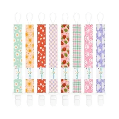 babygoal Plaid Pacifier Clips, 6 Pack Binky Paci Holder Leashes Fits for Most Baby Pacifiers and Binkies