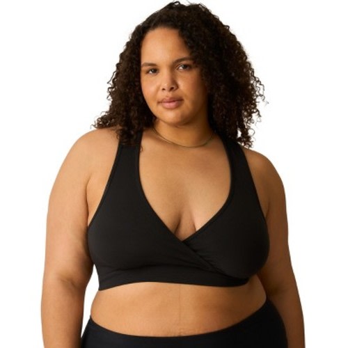 Kindred Bravely Womens French Terry Nursing Bra for Breastfeeding, Racerback Crossover, Soft and Stretchy Maternity Bra, Black, Large