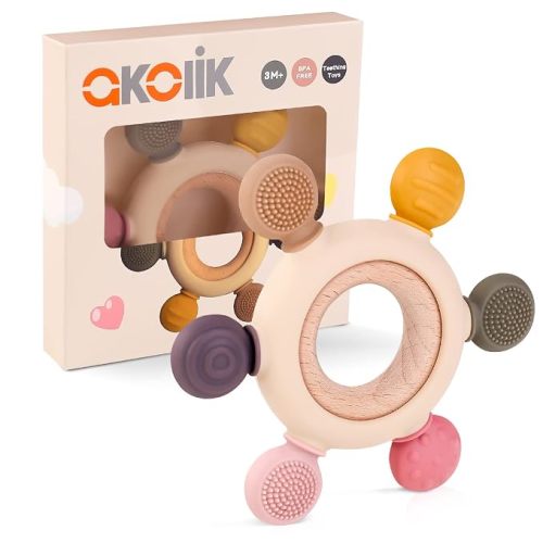 Baby Teething Toys,Teething Relief Teethers Toy for Babies 0-3-6-9-12 Months Old Boys Girls BPA Free Baby Chew Toys Infant Toys Newborn Accessories