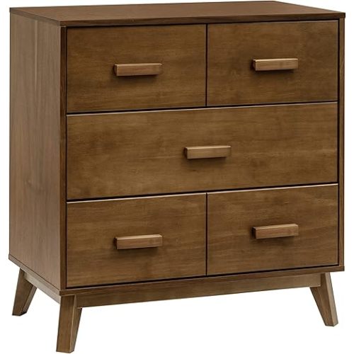 Babyletto Scoot 3-Drawer Changer Dresser with Removable Changing Tray in Natural Walnut, Greenguard Gold Certified