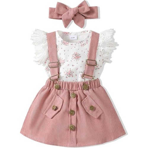 Newborn Baby Girl Clothes Dresses Outfits Gifts Romper Top Overalls Dress Suspender Skirt Sets for Infant Girls
