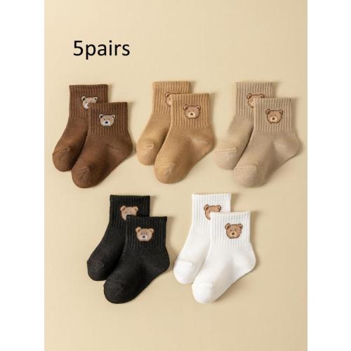 Unisex Baby's Cartoon Bear Pattern Crew Socks, Cute Comfy Breathable - TikTok Shop