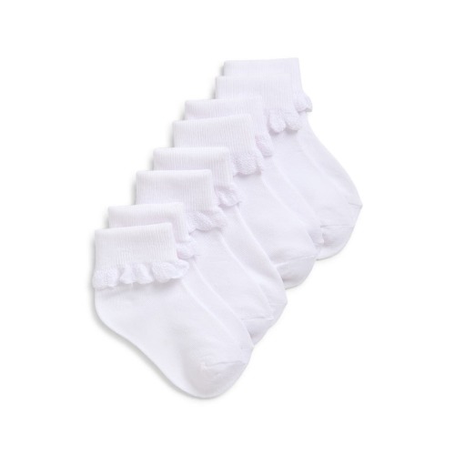 Kids' 4-Pack Scallop Cuff Ankle Socks