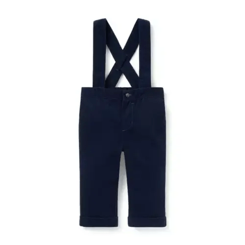 Baby Dark Marine Baby Corduroy Suspender Pant by Janie and Jack