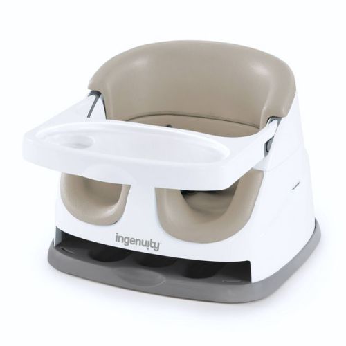 Ingenuity Baby Base 2-in-1 Booster Feeding and Floor Seat with Self-Storing Tray