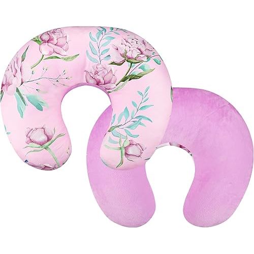 DILIMI Nursing Pillow Cover, Soft Stretchy Nursing Cover for Breastfeeding Pillow, 1 Pack Reversible Removable Slipover for Baby Boy and Girls, Purple Floral