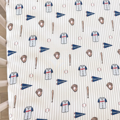 Blue Baseball Crib Sheet – In My Jammers