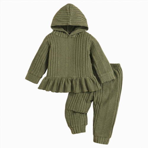 Xyant Newborn Infant Baby Girl Clothes Fall Winter Outfits Long Sleeve Sweatshirts Pants Cute Baby Girl Outfits Set (Green,6-9 Months)