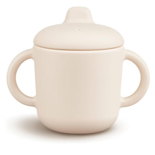 6 Months+ Sippy Cups with Handles,Small Silicone Sippy Cups Leak Proof 5oz,No Spill Sippy cups for Toddlers (Milk)