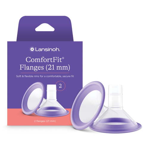 Lansinoh ComfortFit Breast Pump Flanges 21mm, 2 Ct HSA/FSA Eligible