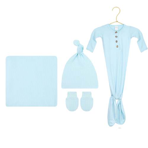 Oliver Ribbed Newborn Hat Bundle (Gown)