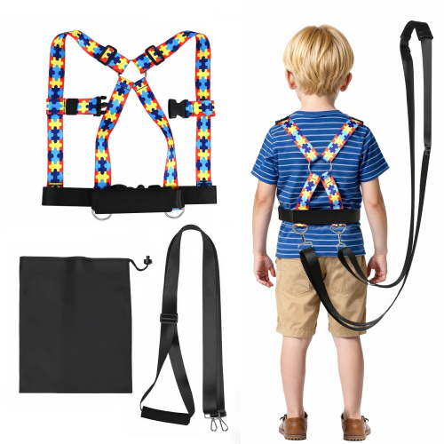 Walking Safety Harness for Older Kids 3–12 Years, Adjustable Leash Vest for Special Needs, Autism, ADHD, with Strong Grab Handle for Public and Outdoor Safety