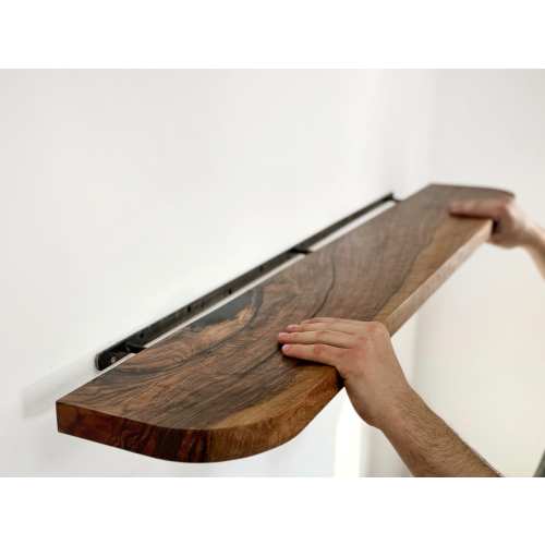 Walnut Floating Shelves with Rounded Corners