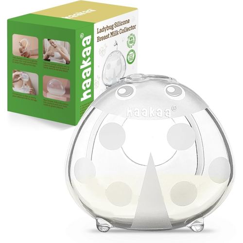 haakaa Ladybug Milk Collector 1.4oz/40ml 1pc - Wearable Nursing Cup | Soft Breast Shell | Breastmilk Saver | Portable Letdown Catcher for Pumping On The Go Breastfeeding Moms, Protects Sore Nipples