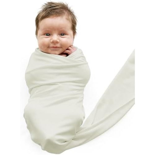 Caden Lane Baby Swaddle & Receiving Blanket, Soft, Breathable & Temperature-Regulating Bamboo Viscose Fabric for Swaddling Newborns, Gender Neutral Infant Blanket for Boys & Girls, Oat Beige