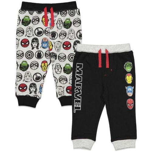 Marvel Avengers Infant Baby Boys 2 Pack Pants Black / Light Grey 24 Months