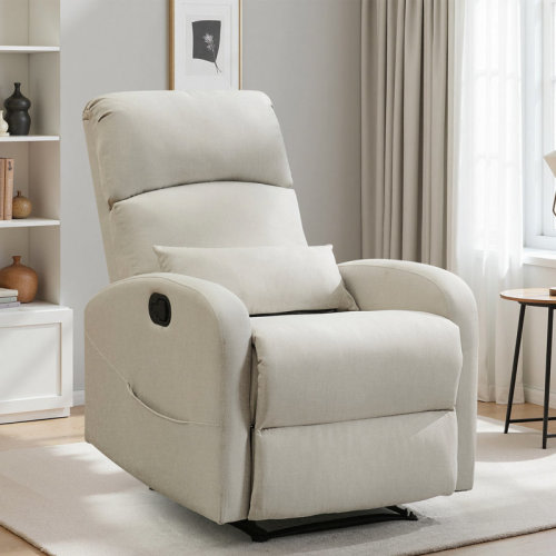 Ebern Designs Recliner Chair, Small Recliner Chairs For Small Space, Manual Recliners For Living Room Or Bedroom, Side Pockets & Reviews | Wayfair
