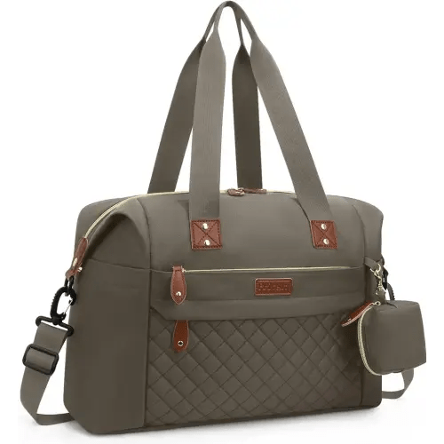 Diaper Bag Tote, Diaper Baby Bags with Pacifier Case, Shoulder Straps, Stroller Clips, Waterproof Large Mommy Maternity Travel Baby Bag for Mom and Dad, khaki, Medium