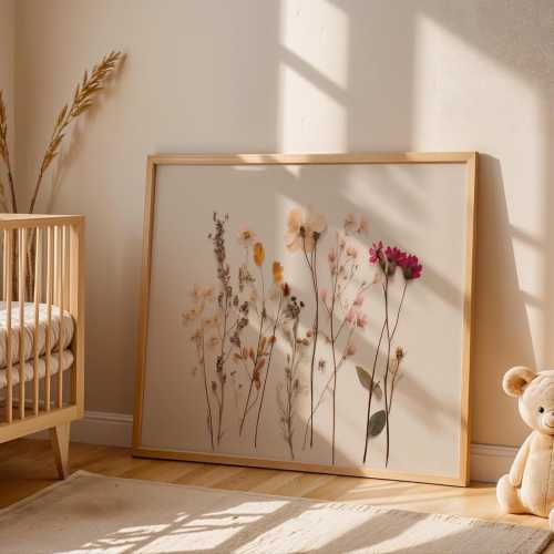 Botanical Nursery Homeware Print: Kidcore Wildflower Meadow Wall Art (Digital Download)