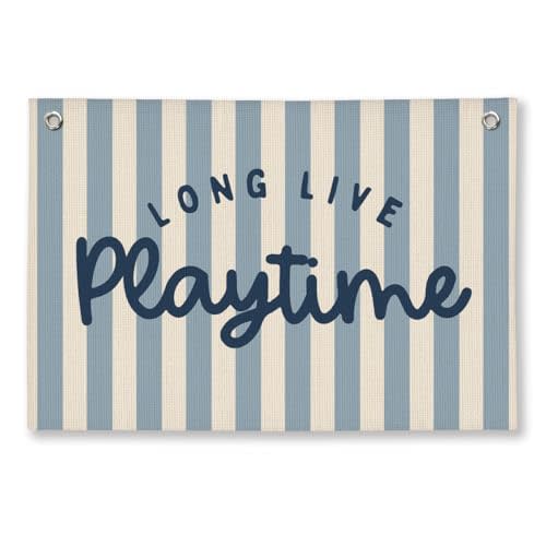 ShowDraven Playroom Wall Decor, Toddler Playroom Decor Hanging Linen Banner,Play Room Wall Decor for Nursery Nursery, 20x30 Inch