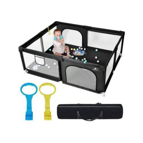 Baby Playpen With Mat, Large Baby Play Yard For Toddler, Playards For Babies, Indoor & Outdoor Extra Large Kids Activity Center  Portable Travel Playpen