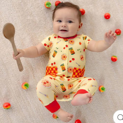 Mamma’s Spaghetti & Meatballs Romper with Side Zipper - Best Baby's Daywear