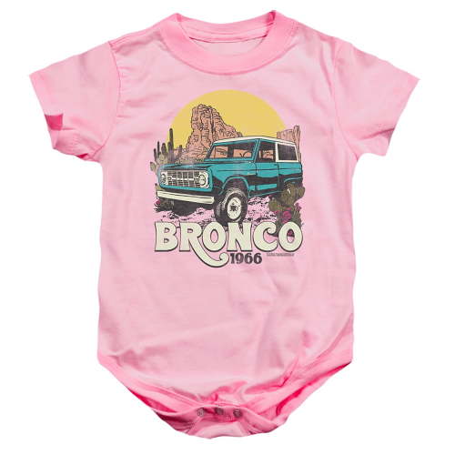 Ford Bronco Desert Ride Unisex Infant Snap Suit for Baby (6 Months) Pink