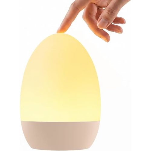 Egg Light for Nursery, Eye-Caring Touch Control Rechargeable Baby Night Light with 17 Color Modes, Dimmable Night Feeding Egg Light for New Parents & Kids Bedroom