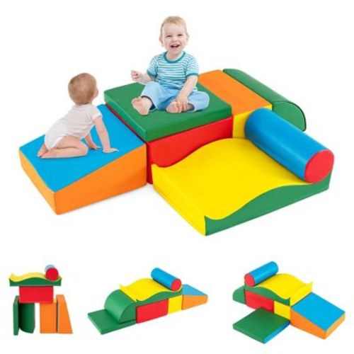 Costway 7 PCS Lightweight Foam Corner Climber Toddlers Colorful Climbing Toys with EPE Foam