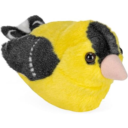 Wild Republic Audubon Birds American Goldfinch Plush with Authentic Bird Sound, Stuffed Animal, Bird Toys for Kids and Birders