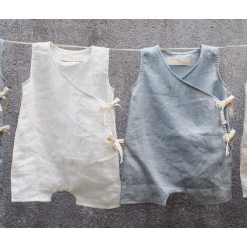 Linen Baby Kimono Romper: Newborn Unisex Bodysuit - Etsy