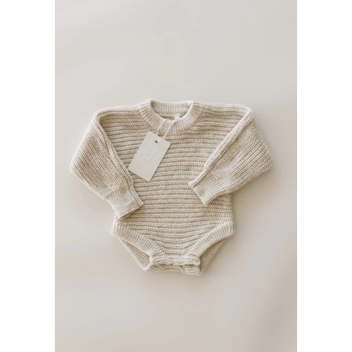 Chunky Knit Onesie ‘Oatmeal’ – Shop Little Cousins