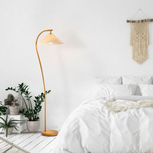 Globe Electric 62.31-in Wood Toned Arc Floor Lamp | 91006646