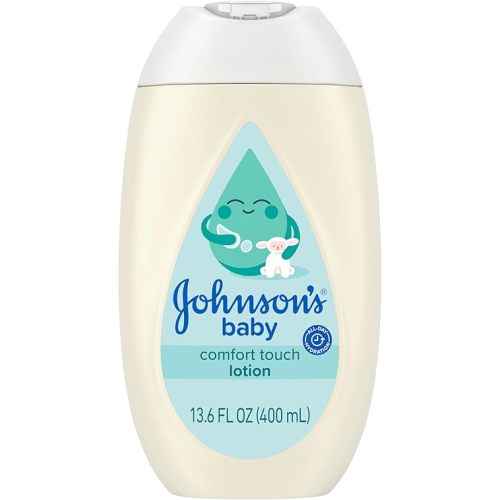 Johnson's Baby Comfort Touch Newborn Baby Face & Body Lotion, Silky Moisturizing Lotion, Baby Essentials, Hypoallergenic, No added Parabens &Dyes, 13.6 fl. oz