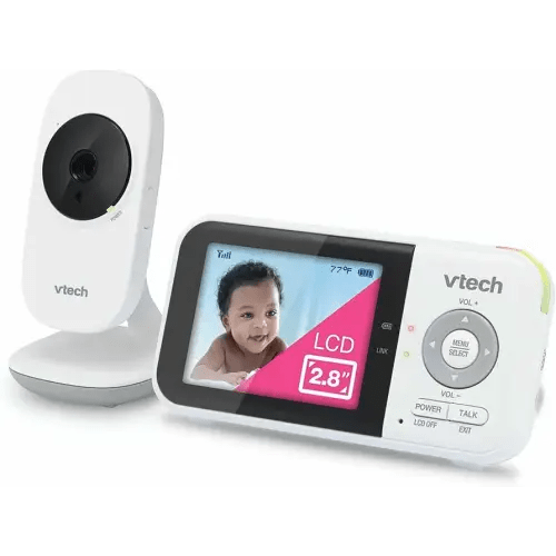 VTech VM819 Baby Monitor with Camera and Audio, 2.8” Screen Portable Baby Camera, Night Vision, 2-Way Audio, Temperature Sensor and Lullabies, Secure Transmission No WiFi, Ideal for Baby/Elderly/Pet