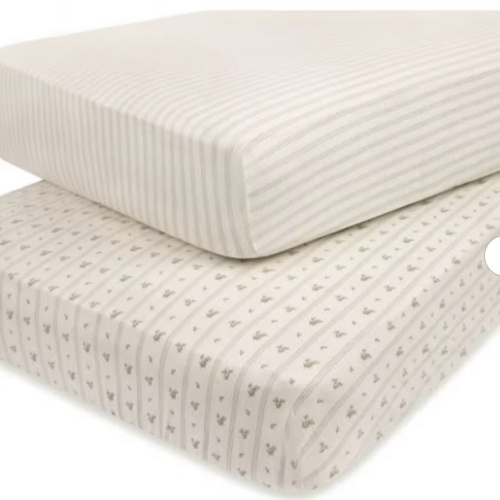 Ely's & Co. Baby Fitted Crib Sheet 100% Combed Jersey Cotton for Baby Boy 2 Pack