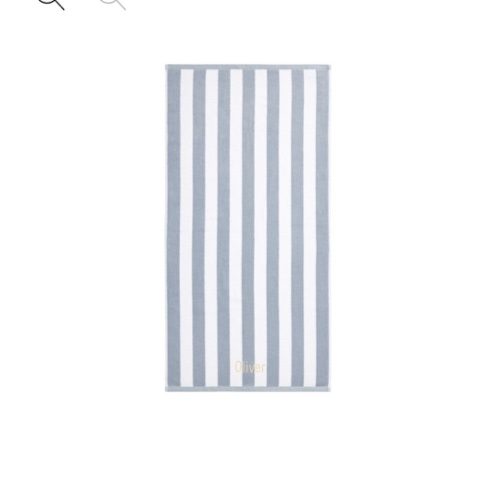 Rugby Stripe Kids Bath Towel | Pottery Barn Kid | Chambray Blue