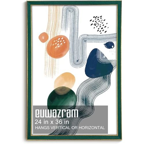 Suede 24x36 Frame - Single Frame, Christmas Elegant Green 24 x 36 Poster Frame, 24x36 Picture Frame for Artwork Puzzles Photos and Movie Posters