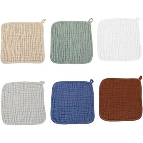 6pcs Hooded Towel for Boys Girls Soft Muslin Washcloths Newborn Absorbent Bath Face Towels