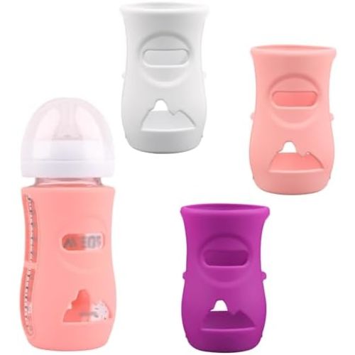 3 Pack Silicone Sleeves for Avent Natural Glass Baby Bottles 8 oz