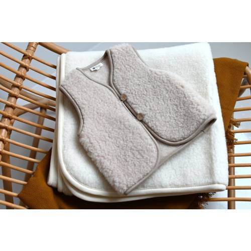 WOLLIES Amsterdam - Wool Kids Cardigan - 100% Merino Wool - 86-92 - 1-2 Years - Almond