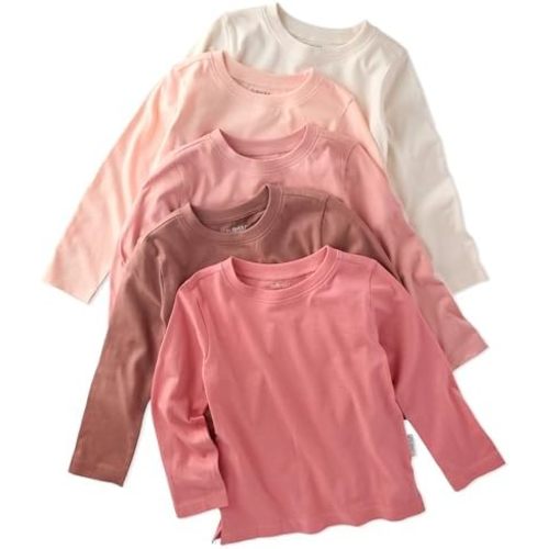 London 5-Pack Long Sleeve T-Shirts​ 100% Organic Cotton for Baby, Toddler, Girls & Boys​