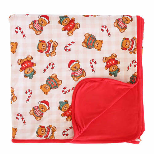 Beary Christmas Double Sided Bamboo Blanket | Neutral