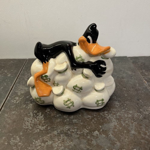 1995 Warner Bros Looney Tunes Daffy Duck Ceramic Coin Piggy Bank