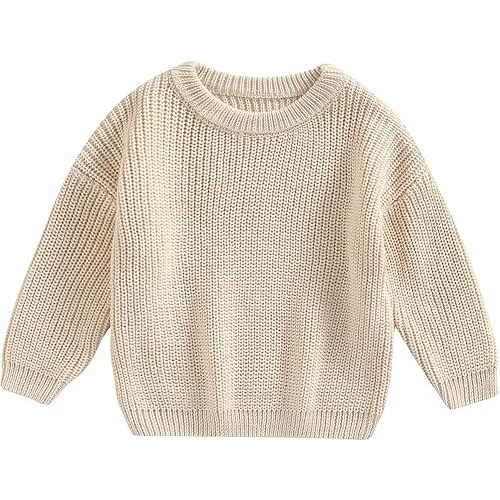 Baby Girl Boy Knit Sweater Blouse Pullover Sweatshirt Warm Crewneck Long Sleeve Tops for Infant Toddler