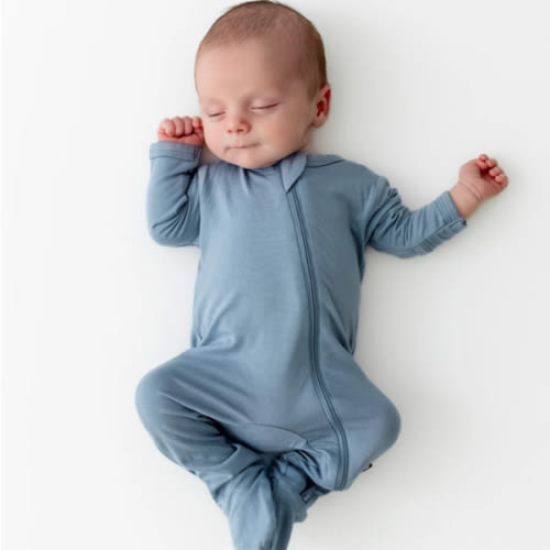 Zippered Footie in Slate | Baby Footie Pajamas | Kyte Baby