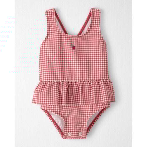 Baby Girl Recycled Swimsuit in Red Gingham - Little Planet | Carter's